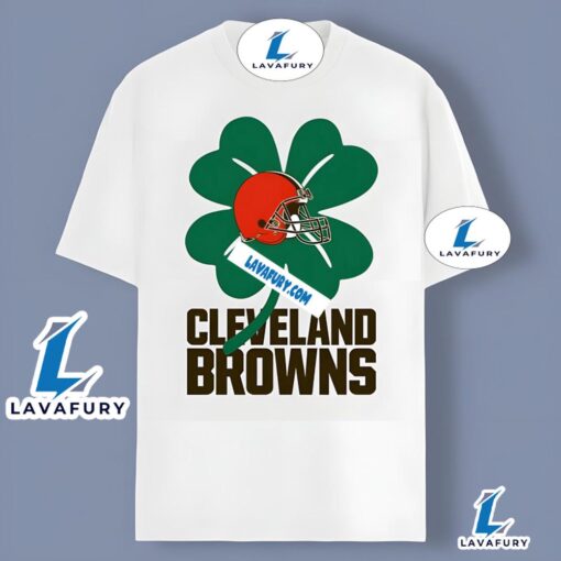 Cleveland Browns With Shamrock St Patrick Day Graphic Shirt 2025