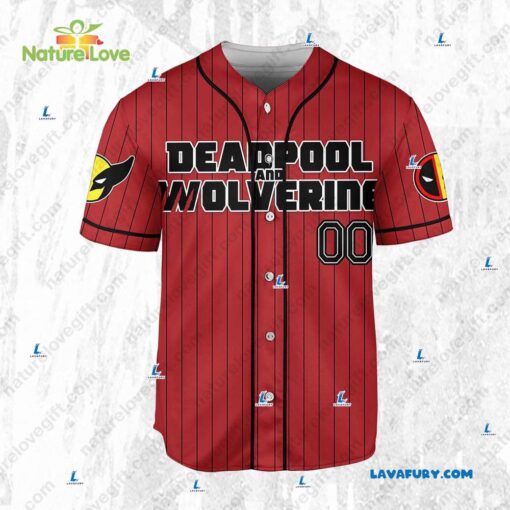 Custom Deadpool And Wolverine Funny Baseball Jersey Marvel Fans Gift