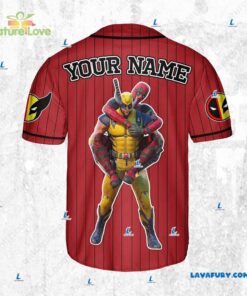 Custom Deadpool And Wolverine Funny Baseball Jersey Marvel Fans Gift