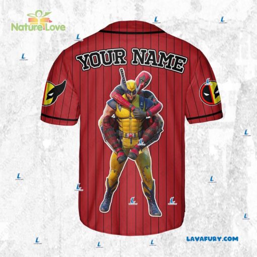 Custom Deadpool And Wolverine Funny Baseball Jersey Marvel Fans Gift