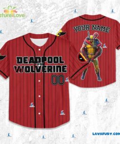 Custom Deadpool And Wolverine Funny Baseball Jersey Marvel Fans Gift