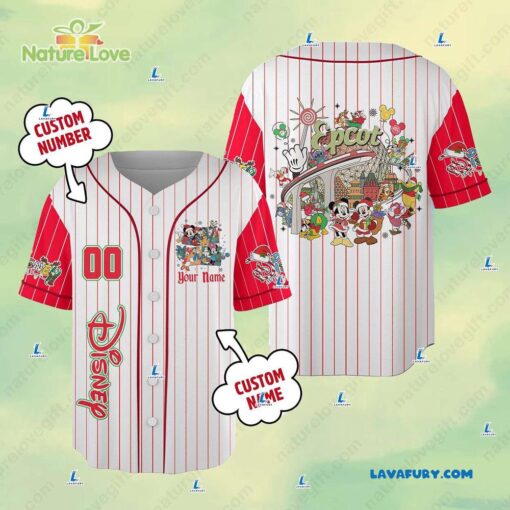 Custom Epcot Walt Disney World​ Christmas Baseball Jersey Team Outfit