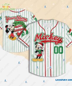 Custom Mickey Christmas Baseball Jersey Disney Baseball Team Outfit