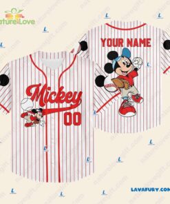 Custom Mickey Mouse Baseball Jersey Personalized Disney Gift for Fans