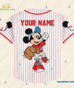 Custom Mickey Mouse Baseball Jersey Personalized Disney Gift for Fans