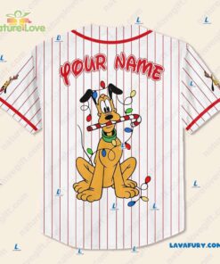 Custom Pluto Disney Cartoon​ Christmas Baseball Jersey Xmas Gift