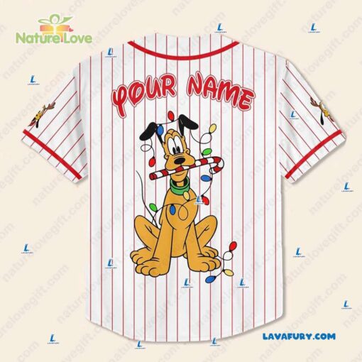 Custom Pluto Disney Cartoon​ Christmas Baseball Jersey Xmas Gift