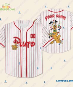 Custom Pluto Disney Cartoon​ Christmas Baseball Jersey Xmas Gift