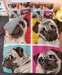 Cute Dog Cartoon Pug Bedding…