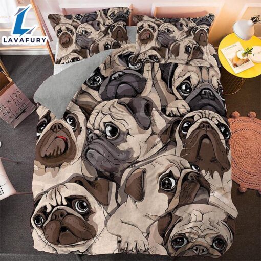 Cute Dog Cartoon Pug Bedding Set Duvet Covers 7