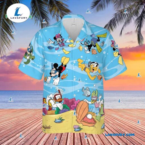 Disney Dive Mickey And Friends Hawaiian Shirt, Disney Family Vacation Aloha Shirt, Matching Family Disney Shirts