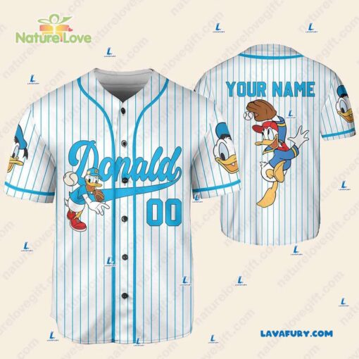 Disney Donald Duck Personalized Baseball Jersey With Name and Number