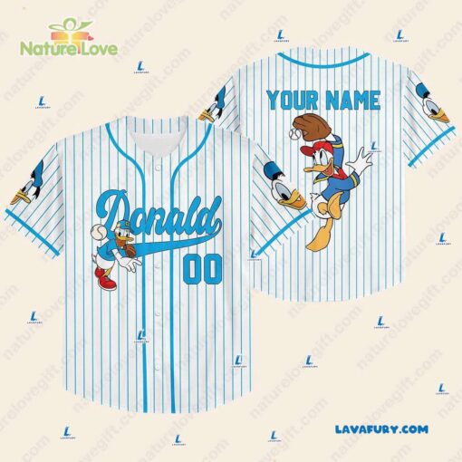 Disney Donald Duck Personalized Baseball Jersey With Name and Number