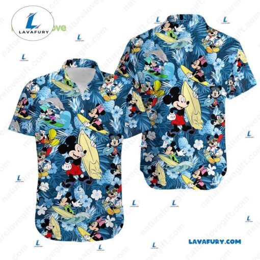 Disney Mickey Minnie Hawaiian Shirt Summer Vacation Aloha Shirts