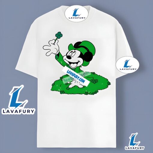 Disney Mickey Mouse Hold Four Leaf Clover Patrick Shirt Men Women 2025