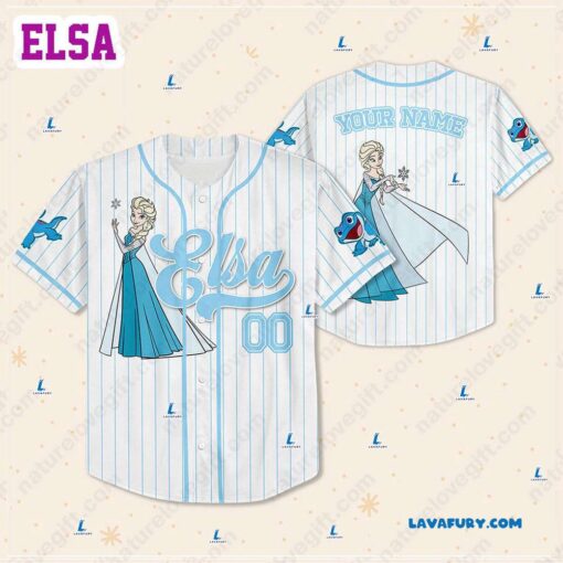 Disney Princess Elsa Customized Baseball Jerseys​ With Name Number