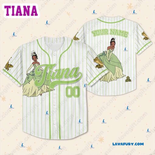 Disney Princess Tiana​ Customized Baseball Jerseys​ With Name Number