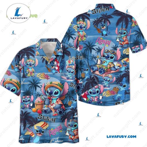 Disney Stitch Hawaiian Shirt Aloha Summer Vacation Clothes