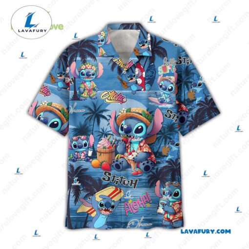 Disney Stitch Hawaiian Shirt Aloha Summer Vacation Clothes