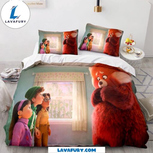 Disney Turning Red Bedding Set Quilt Duvet Cover Bedding Sets V2