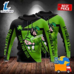 Funny Leprechaun St Patricks Day Green 3D Hoodie For Women 2025