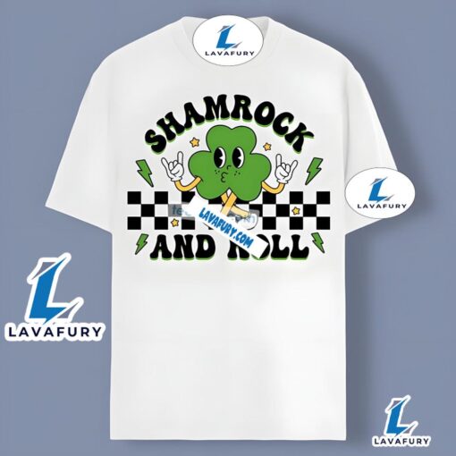 Funny Shamrock And Roll St Patricks Shirt Holiday 2025