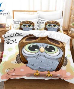 Hand-Painted Cartoon Owl Bedding Set…