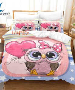 Hand-Painted Cartoon Owl Bedding Set…