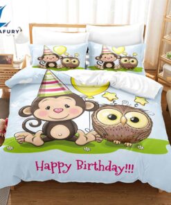 Hand-Painted Cartoon Owl Bedding Set…