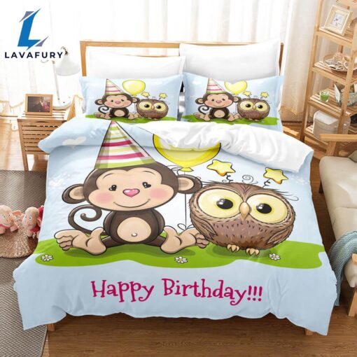 Hand-Painted Cartoon Owl Bedding Set Quilt Covers 5