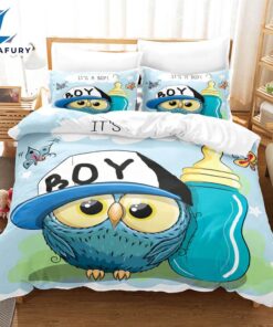 Hand-Painted Cartoon Owl Bedding Set…