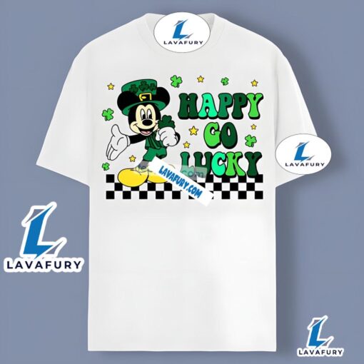 Happy Go Lucky With Mickey St Patricks Day Unisex Shirt 2025