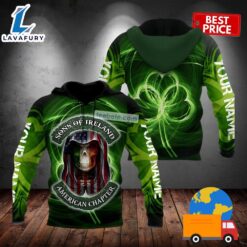 Horror Skull St Patrick Day Sons Of Ireland Green 3D Hoodie For Women 2025