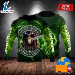 Horror Skull St Patrick Day Sons Of Ireland Green 3D Hoodie For Women 2025