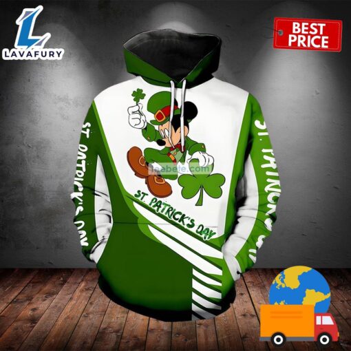 Leprechaun Mickey Mouse St Patrick Day Green 3D Hoodie For Men 2025