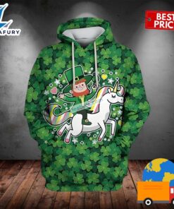 Leprechaun Riding Unicorn St Patrick…