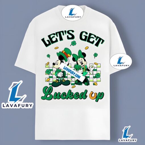 Lets Get Lucked Up With Mickey Minnie St Patrick Day Unisex Shirt 2025