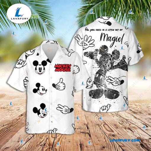 Little Of Magic Mickey Mouse Button Up Hawaiian Shirt Disney Gifts