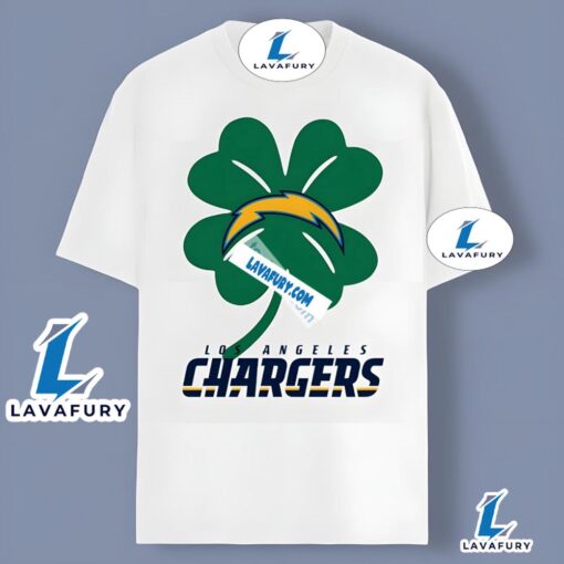 Los Angeles Chargers With Shamrock St Patrick Day Shirt Holiday 2025