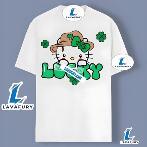 Lucky Patricks Day With Hello Kitty Graphic Shirt 2025