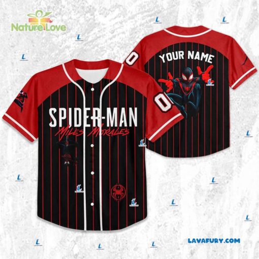 Marvels Spider Man Miles Morales​ Personalized Baseball Jersey