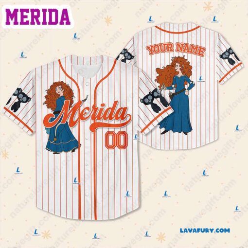 Merida Disney Princess Customized Baseball Jerseys​ With Name Number