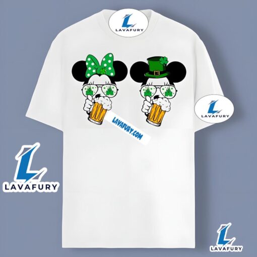 Mickey And Minnie Mouse Cheer Beer St Patricks Shirt Idea 2025