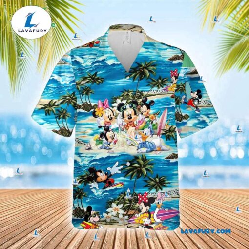 Mickey Minnie and Friends Surfing Hawaiian Shirt, Awesome Matching Disney Family Aloha Shirts