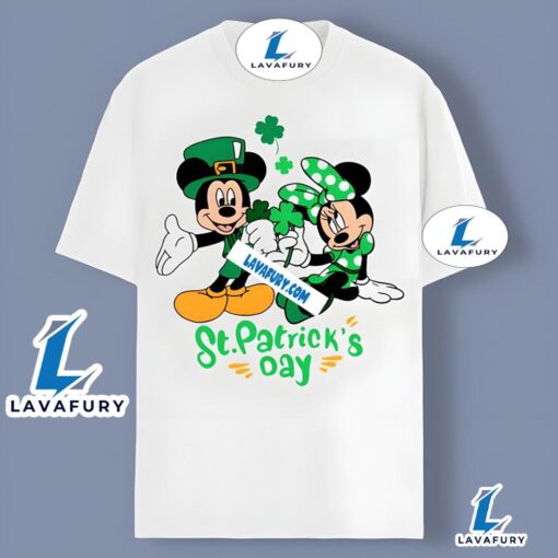 Mickey Minnie Mouse With St Patricks Day Shamrock Shirt 2025