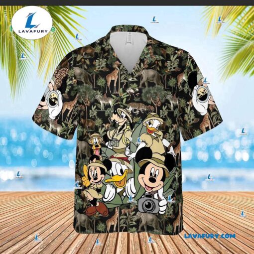 Mickey Mouse and Friends Safari Hawaiian Shirt, Disney Animal Kingdom Park Hawaiian Shirt, Mickey Mouse Gift