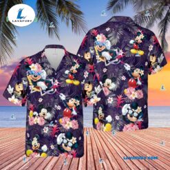 Mickey Mouse Floral Tropical Hawaiian…