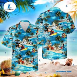 Mickey Mouse Surfing Hawaiian Shirt, Mickey Mouse Funny Summer Beach Aloha Shirt, Best Disney Gift for Fans