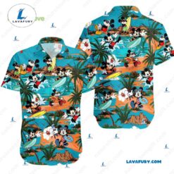 Mickey Surfing Hawaiian Button Up…