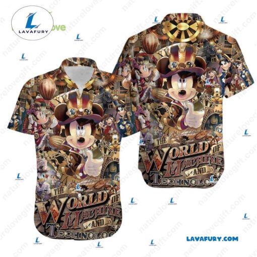 Mickey The World Of Machinery And Technology Disney Hawaiian Shirt